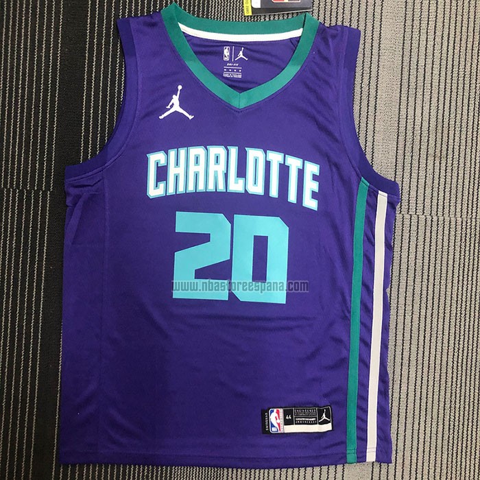 Camiseta Charlotte Hornets Gordon Hayward NO 20 Statement 2020-21 Violeta